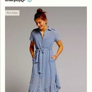 Anthropologie Gingham shirt dress